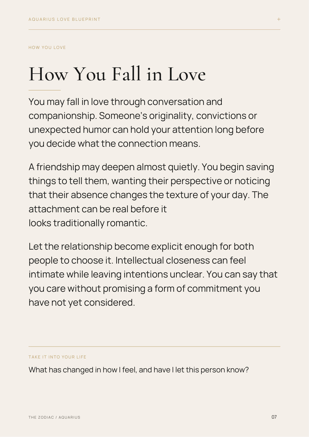 Preview: Aquarius - How You Fall in Love sample reading