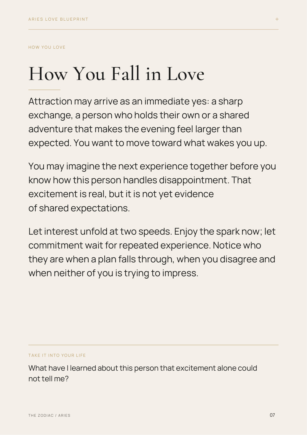 Free preview: Aries How You Fall in Love reading page