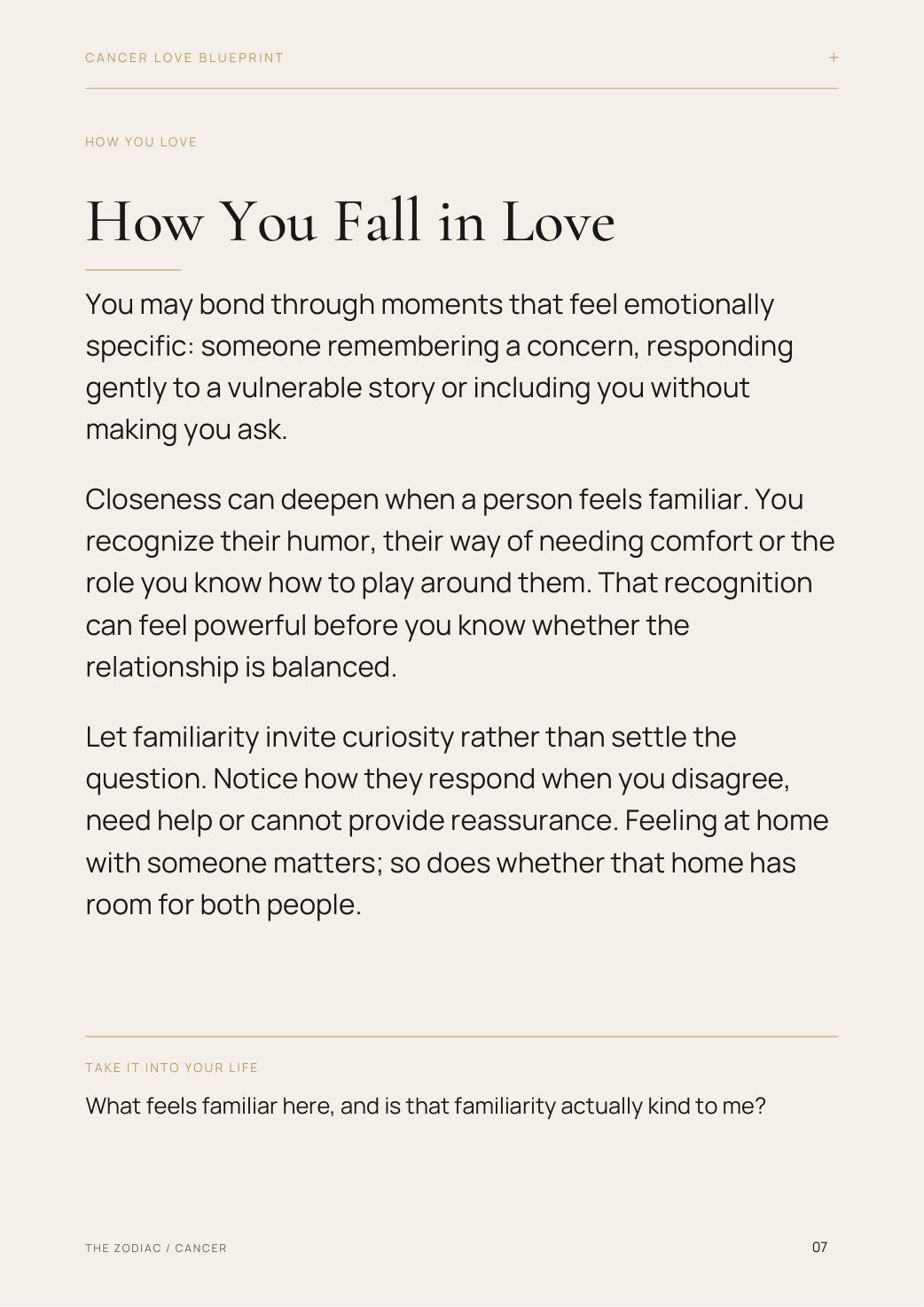 Free preview: Cancer How You Fall in Love reading page