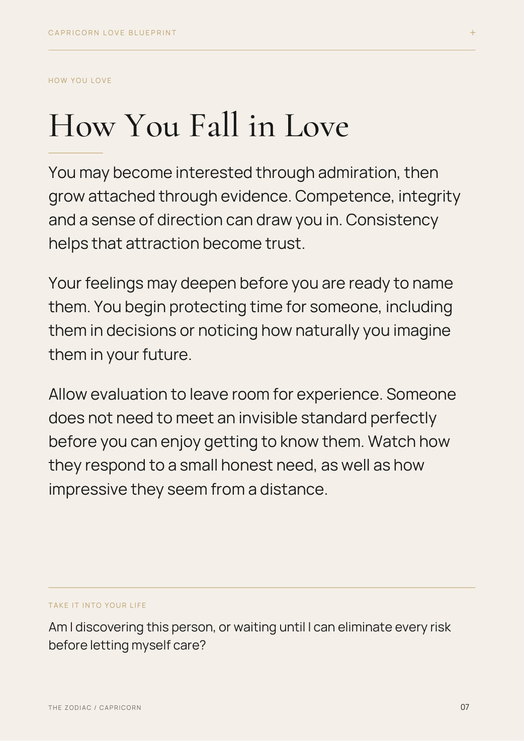 Free preview: Capricorn How You Fall in Love reading page