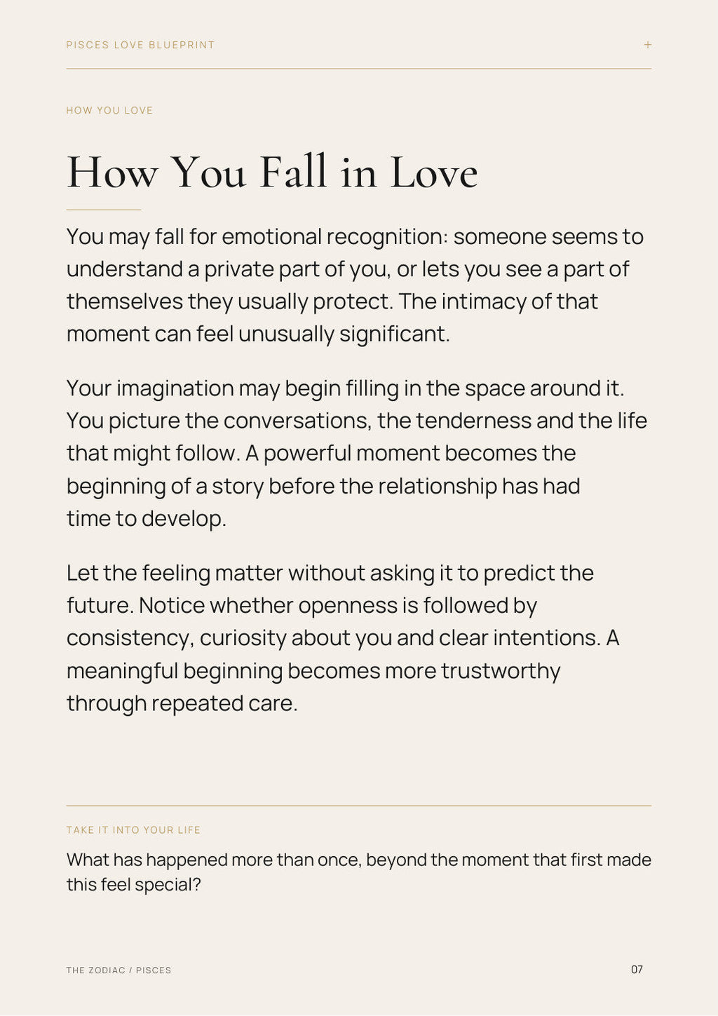 Free preview: Pisces How You Fall in Love reading page