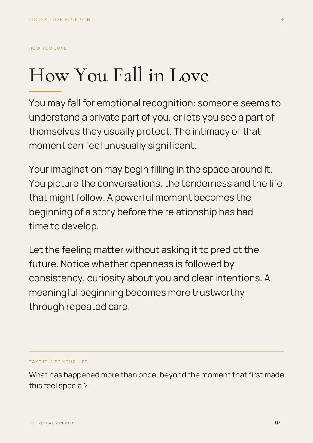 Free preview: Pisces How You Fall in Love reading page