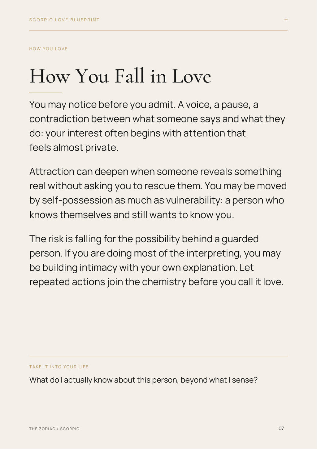 Free preview: Scorpio How You Fall in Love reading page